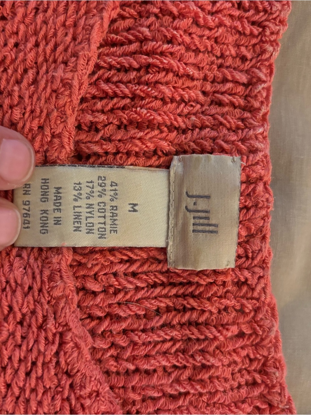 J. Jill Coral Scoop Neck Knit Sweater - Picture 3 of 3